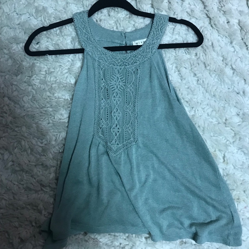 green tank top